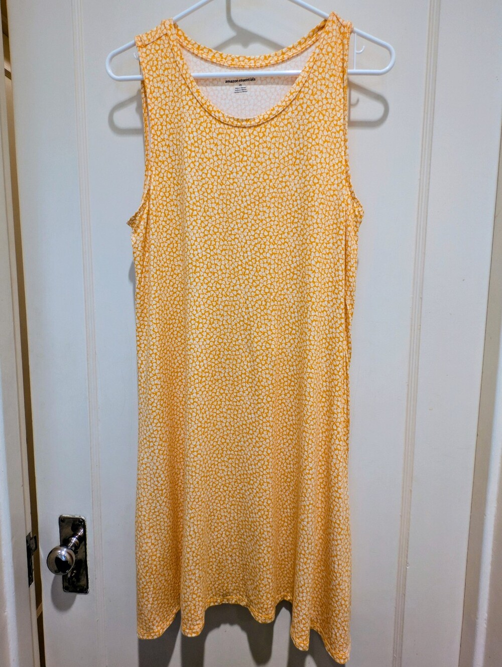 Amazon Essentials Women's Yellow Tulips Tank Swing Dress Size M